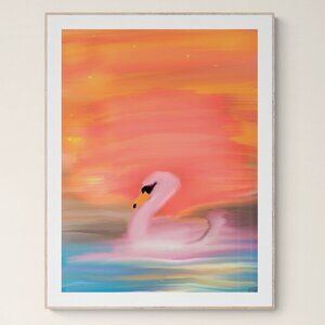 Whimsical Swan | Kids Art | Modern Wall Art Decor | Minimalist Digital Prints